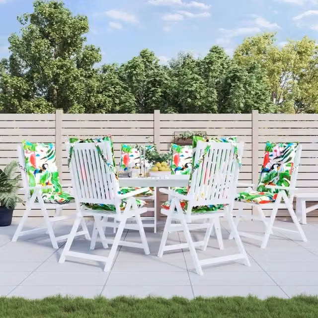 Set di 6 cuscini per sedia schienale alto vidaXL multicolore in tessuto Oxford impermeabile e traspirante