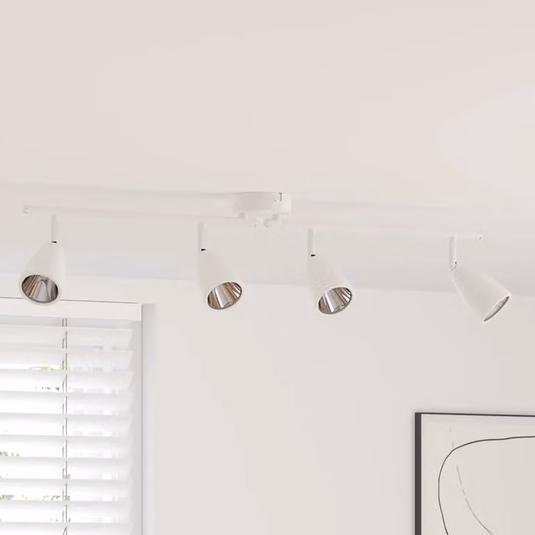 Faretto da soffitto regolabile vidaXL in metallo bianco L: 70 cm, P: 12,5 cm, H: 10,5 cm