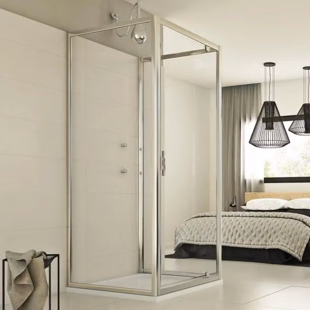 Box Doccia Trio 1 IDRALITE Trasparente con Anta a Cerniera L: 80 cm, P: 75 cm, H: 198 cm