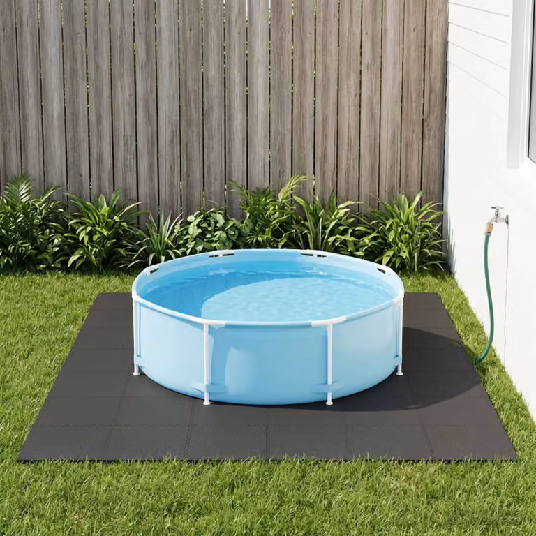 vidaXL Tappetino per piscina in schiuma EVA nero, set da 24 pezzi, superficie totale 8,64 m²
