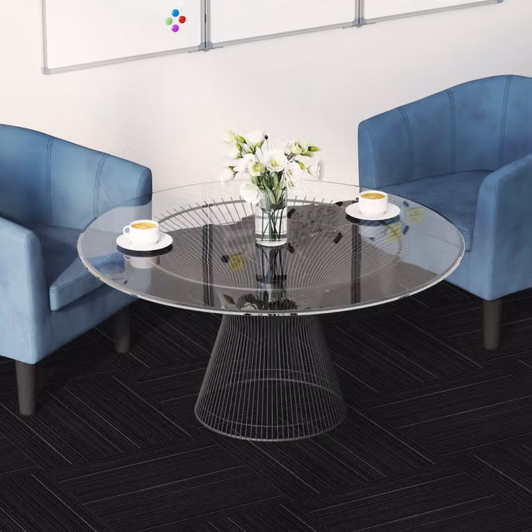 vidaXL Piastrelle per Tappeto a Strisce Grigio Moderno in Polipropilene, Confezione da 36 Pezzi, L/P: 50 x 50 cm