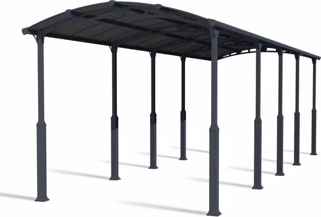 Carport Palram Canopia Alpine in alluminio e policarbonato colore antracite L: 11 m, P: 3,6 m, H: 3,52 m