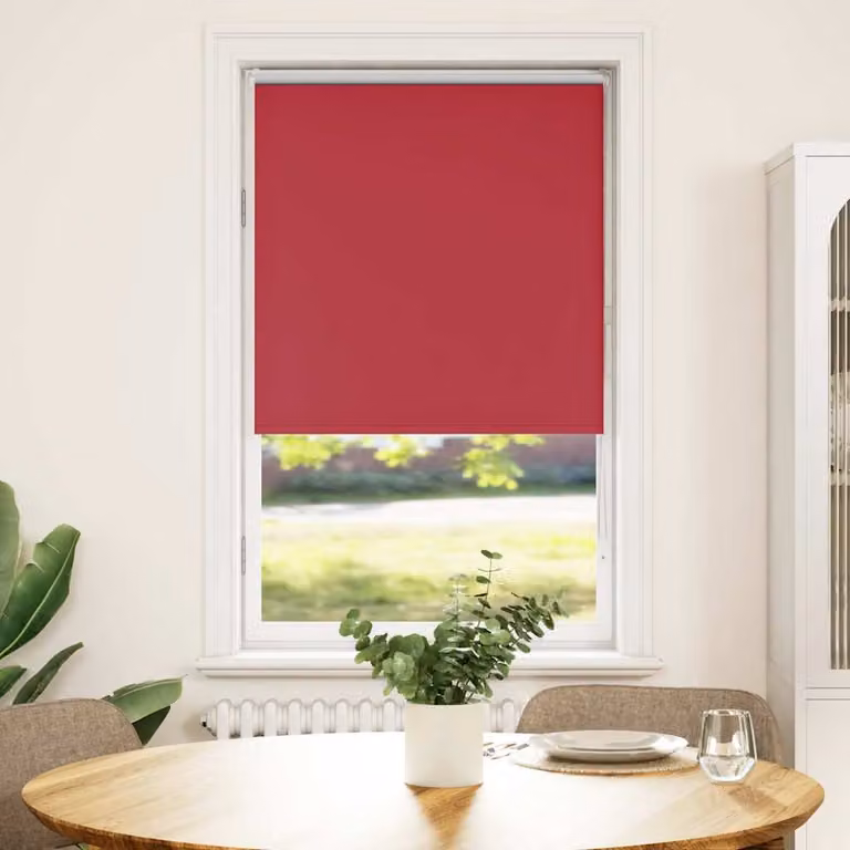 vidaXL Tenda a Rullo Oscurante Termoisolante in Poliestere, Colore Rosso, L: 65 cm, H: 130 cm