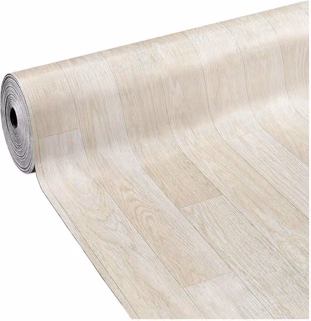 Rivestimento Pavimento in PVC a Rotolo EMMEVI Design Legno Scandinavo Colore Beige e Bianco L: 11 m, P: 1 m