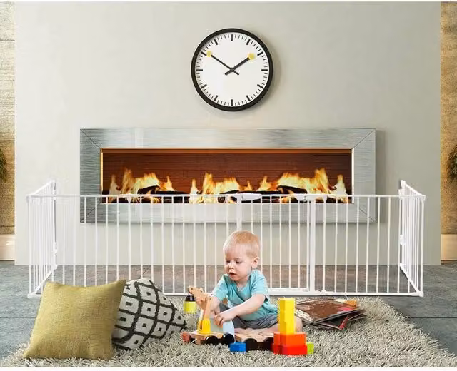 Cancelletto apribile con barriera estensibile Slome per bambini, colore bianco, L 119 cm, H 74 cm