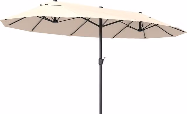 Ombrellone Parasole da Giardino Outsunny a Braccio Cantilever in Poliestere Beige L: 4,6 m x P: 2,4 m