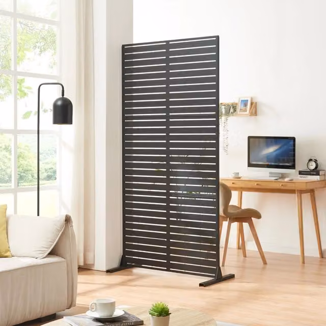 Pannello Divisorio Trolu casa.pro in Acciaio Traforato Nero L: 200 cm, H: 100 cm