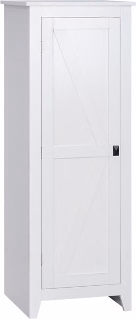 Armadio da cucina e bagno HOMCOM in legno bianco stile classico con ripiani interni e ante a battente, Altezza: 120 cm