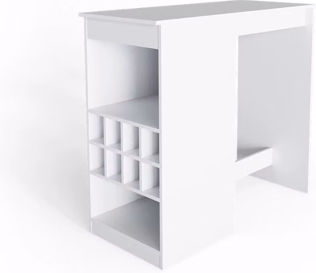 Tavolo bar alto Vicco bianco moderno in MDF laccato L: 50 cm, P: 50 cm, H: 104,6 cm