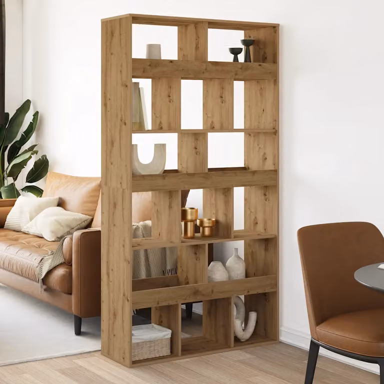 Libreria Artigianale vidaXL in Legno Multistrato e MDF, Colore Marrone, L 100 cm x P 33 cm x H 187,5 cm