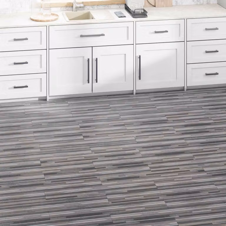Pavimento in PVC autoadesivo vidaXL Grigio a righe, 5,02 m² (36 pezzi)