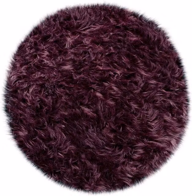 Tappeto rotondo Playara viola a pelo alto in ecopelliccia, Diametro: 90 cm