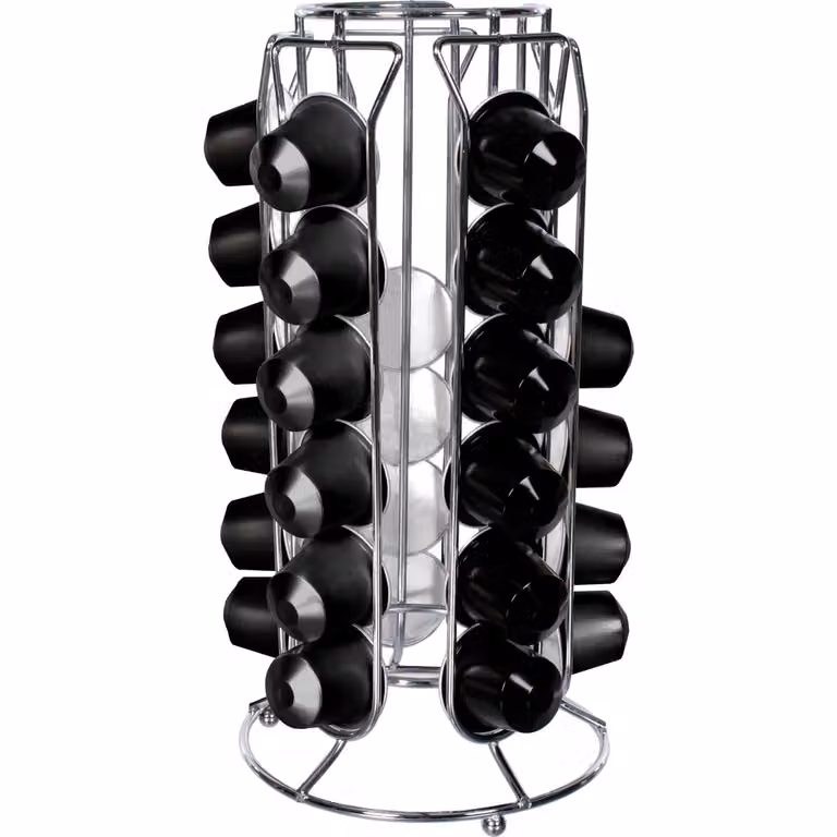 Porta capsule Gusto Casa in metallo color argento per 30 posti, L/P/H: 25,7 x 12,5 x 12,5 cm
