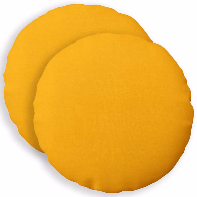 Set di 2 federe rotonde vidaXL HEERLEN in tessuto giallo, Ø 40 cm