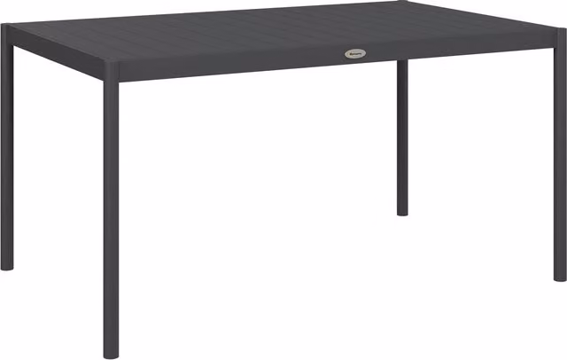 Tavolo da giardino Outsunny per 6 persone in acciaio e alluminio, L: 145 cm, P: 90 cm, H: 74 cm, Grigio scuro