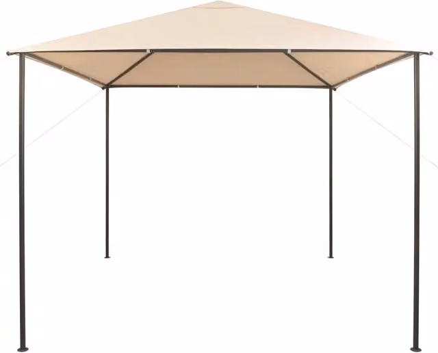 Gazebo Padiglione Design In Tenda da Giardino in Acciaio e Poliestere Beige L: 300 cm, P: 300 cm, H: 290 cm