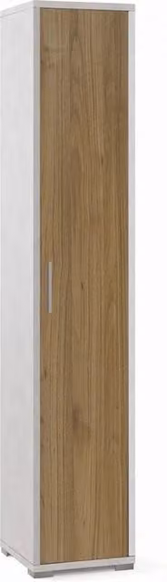 Armadio colonna SARMOG con 1 anta, colore Bianco Ossido e Noce Stelvio, L/P/H: 39 x 41 x 199 cm