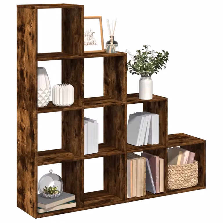 Libreria vidaXL con 4 Ripiani in MDF e Legno, Colore Marrone, L 131,5 cm x P 29 cm x H 131,5 cm
