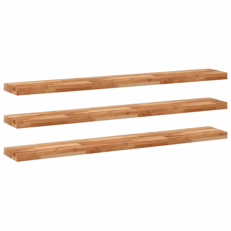 Set di 3 mensole da parete vidaXL in legno di acacia marrone rifinito a olio L: 160 cm, P: 20 cm, H: 4 cm