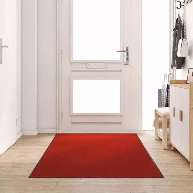 Tappetino rettangolare moderno vidaXL rosso e nero in poliammide, L: 120 cm, P: 300 cm