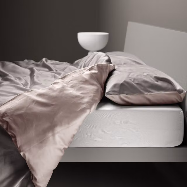 Copripiumino reversibile DaunenStep Oasi Kiss in cotone Mako Satin grigio con chiusura a zip