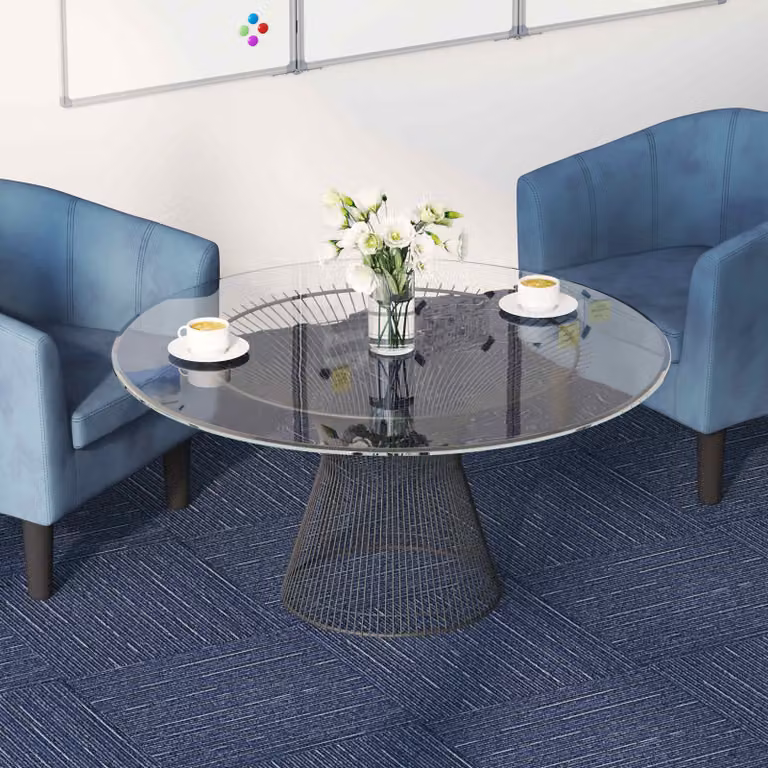 vidaXL Piastrelle per Tappeto a Strisce Blu in Polipropilene, Set da 20 Pezzi, L/P: 50 x 50 cm