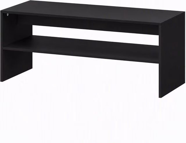 Tavolino da caffè moderno HOMCOM in legno con ripiano aperto a 2 livelli, colore nero, L 100 cm x P 40 cm x H 41.5 cm