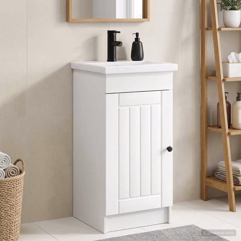 Mobile da bagno con lavabo vidaXL Bianco L: 42 cm, P: 40 cm, H: 84,5 cm