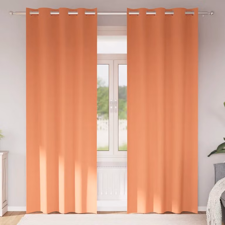 Set di 2 tende blackout vidaXL con anelli, colore terracotta, H 225 cm x L 140 cm