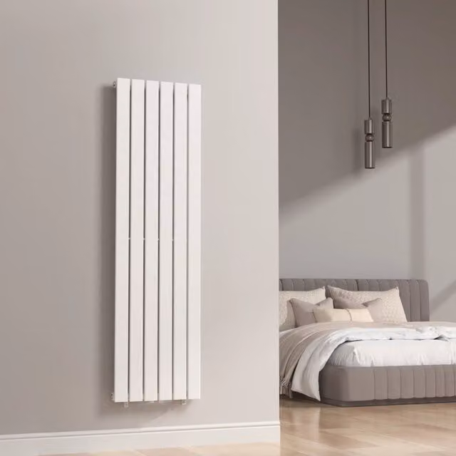 Termosifone ad acqua calda a pannello singolo con elementi piatti neu.haus, Bianco, L: 160 cm, P: 45 cm