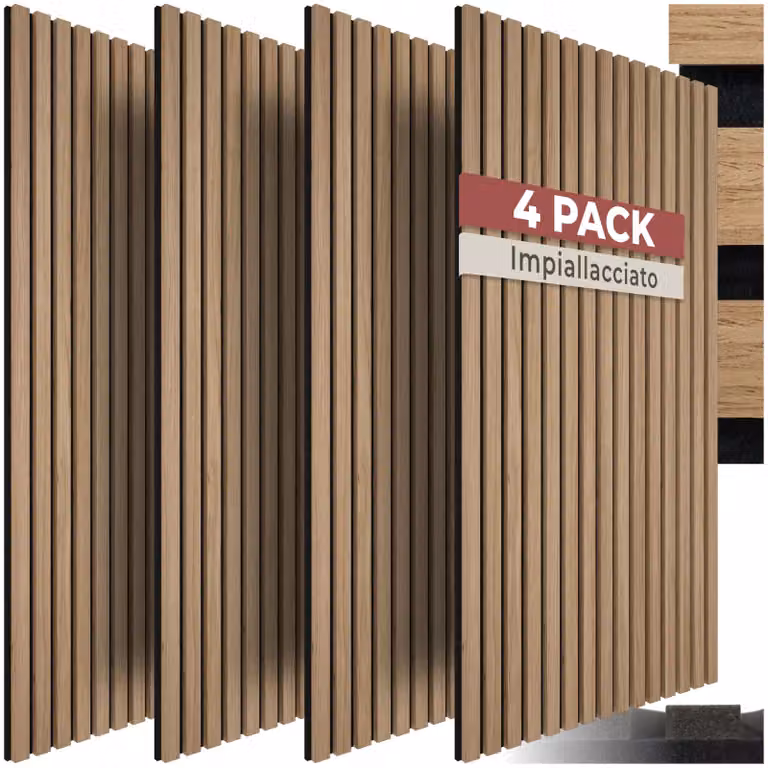 Pannelli acustici Sonic Wall II tectake in feltro effetto legno marrone L: 110.0 cm, H: 50.0 cm, P: 1.8 cm