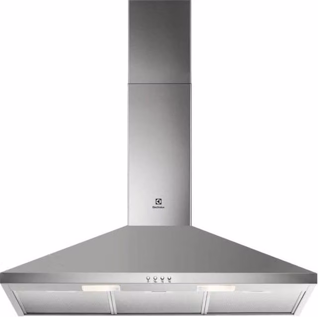 Cappa a parete Electrolux LFC319X in acciaio inox color argento con aspirazione o ricircolo, potenza 420 m³/h e classe energetica D