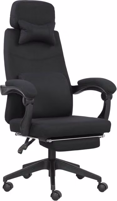 Poltrona da Ufficio Executive XYLO con Poggiapiedi, Schienale Regolabile e Riposatesta, Rotazione 360°, Nero
