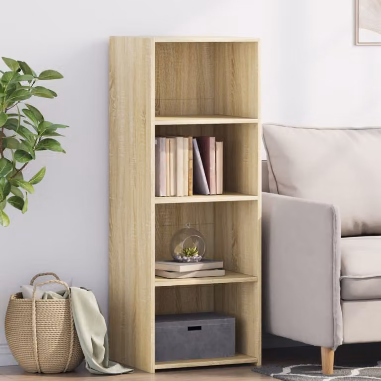 Credenza moderna vidaXL in legno Rovere Sonoma, L/P/H: 45 x 41 x 124 cm