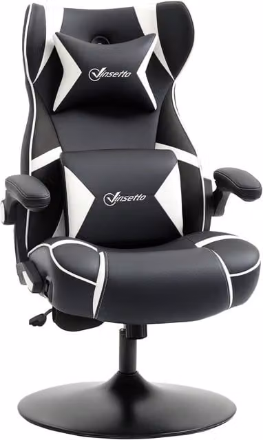 Poltrona da gaming Minimal nero e bianco L: 69 cm, P: 73 cm, H: 118 cm