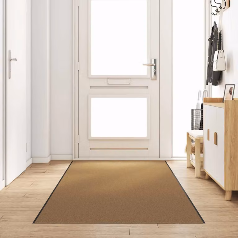 Tappetino moderno vidaXL beige e nero in poliammide e PVC, L: 350 cm, P: 120 cm