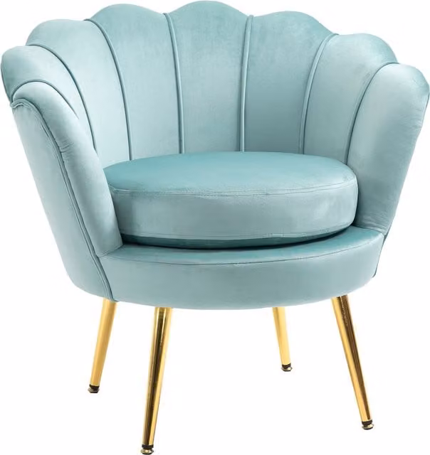 Poltrona Vintage in Velluto Verde HOMCOM con Schienale Alto e Braccioli, Ideale per Soggiorno o Camera da Letto, H 76 x L 67 x P 74 cm