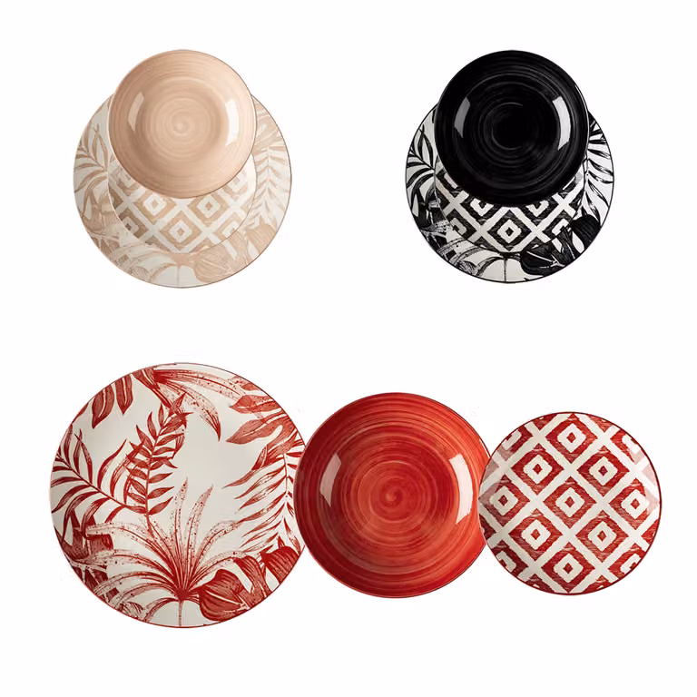 Servizio di piatti Krystin Gusto Casa in porcellana, 18 pezzi, multicolore