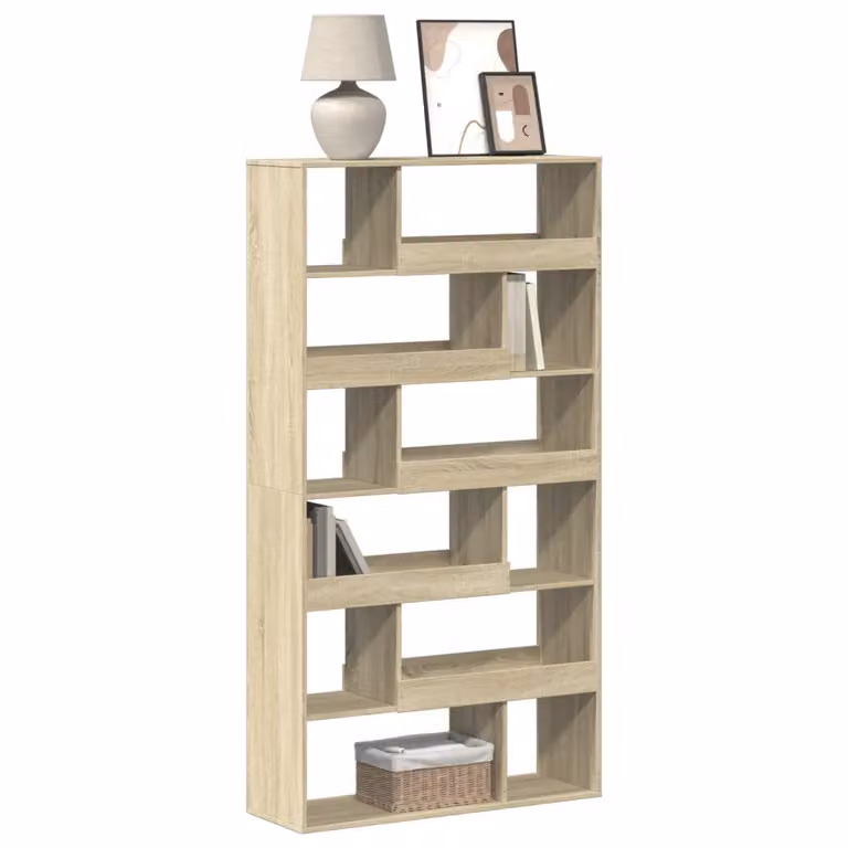 Libreria vidaXL in MDF Rovere Sonoma, Colore Marrone e Beige, L 100 cm x P 33 cm x H 187,5 cm