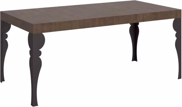 Tavolo da pranzo allungabile Itamoby rettangolare in legno marrone con gambe in metallo antracite