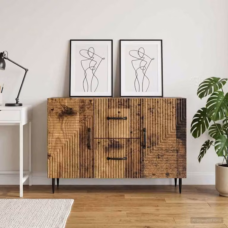 Credenza vidaXL in legno ingegnerizzato marrone con finitura opaca L: 89 cm, P: 34,5 cm, H: 60 cm