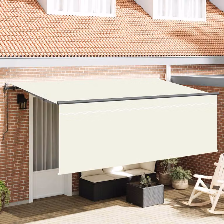 Tenda retrattile vidaXL color beige in poliestere e alluminio, L: 350 cm, P: 200 cm
