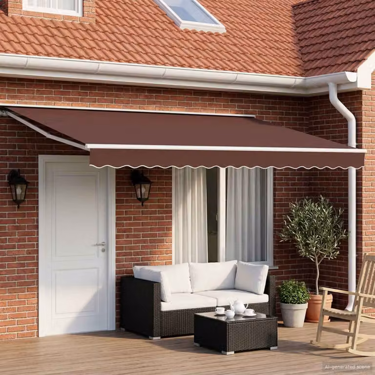 vidaXL Cornice per Tenda Semi-Cassonetto con LED e Telecomando in Alluminio, Disponibile in Bianco o Marrone