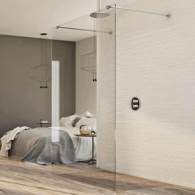 Parete doccia Walk in Free IDRALITE in vetro trasparente da 8 mm, L: 75 cm, H: 198 cm