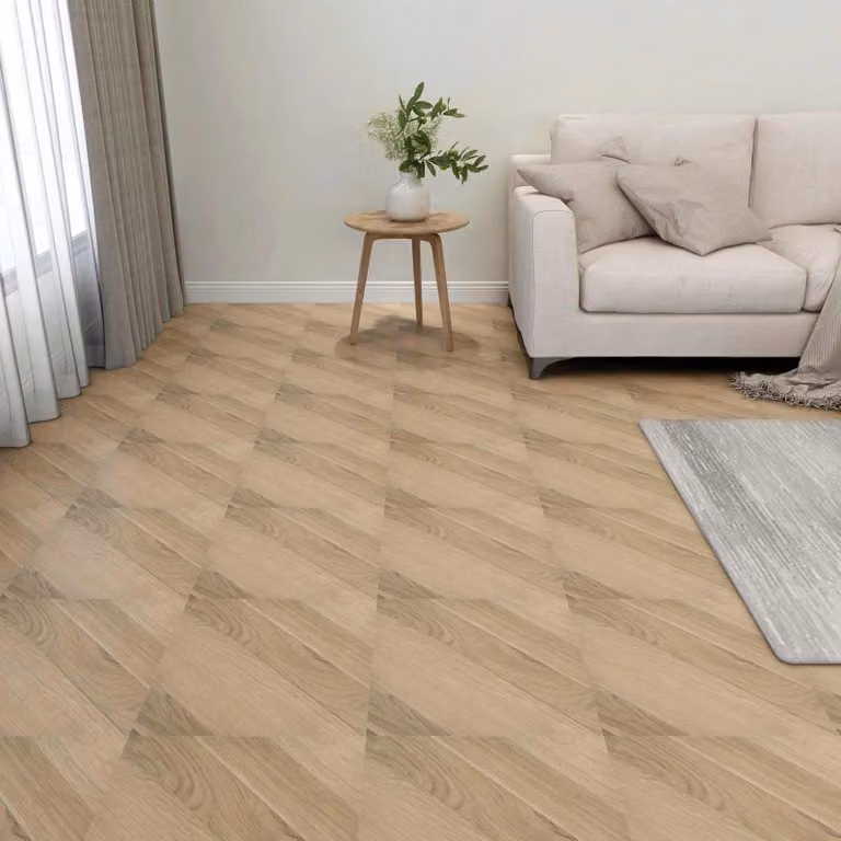 Tavole per pavimenti adesive vidaXL in PVC marrone, 5,11 m² (55 pezzi)