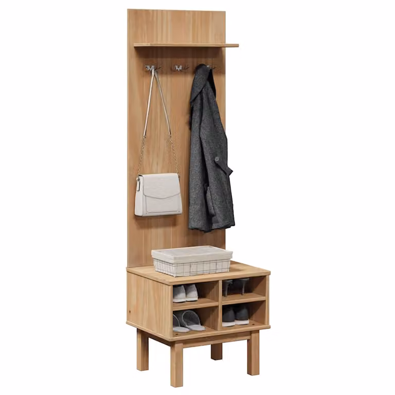 Mobile da corridoio vidaXL OTTA in legno di pino cerato marrone L: 50 cm, P: 40 cm, H: 160 cm