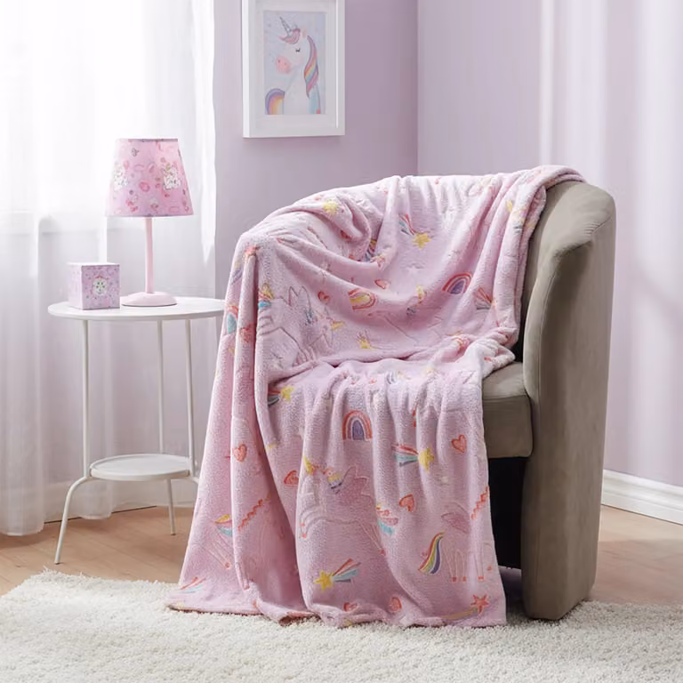 VESTIAMO CASA Plaid Magico Fluo Multicolore Rosa in Pile L: 125 cm, P: 150 cm