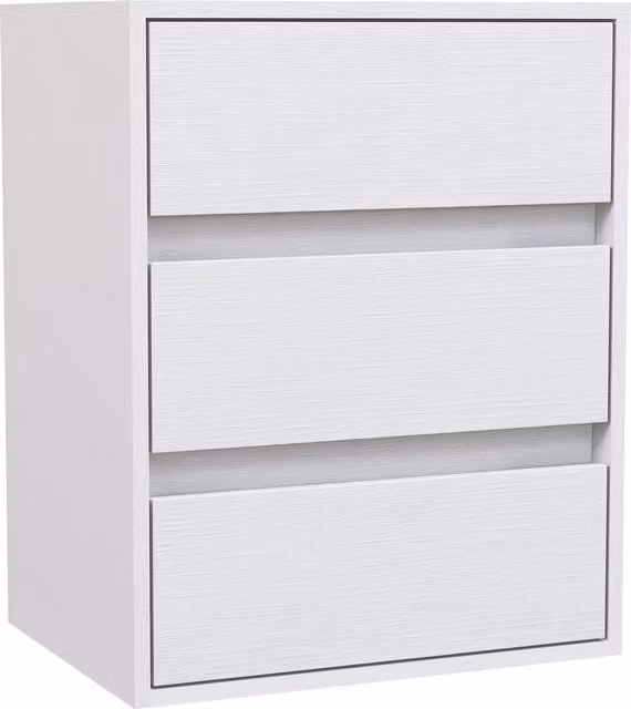Cassettiera moderna HOMCOM con 3 cassetti in legno bianco, L 40 cm x P 30 cm x H 50.5 cm
