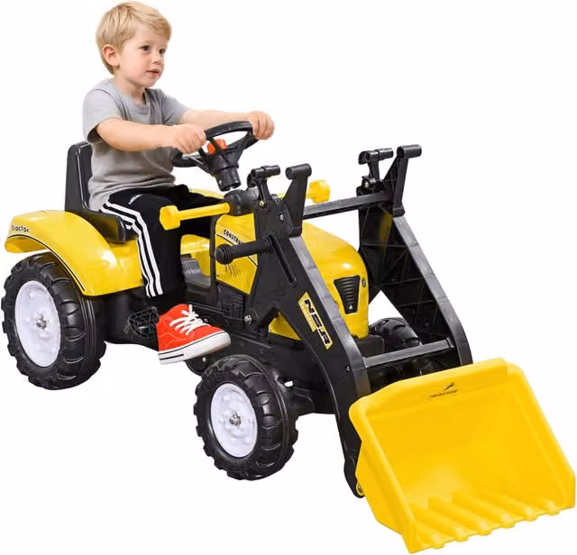 Escavatore con Ruspa Zephmum Giallo per Bambini in Metallo e Plastica