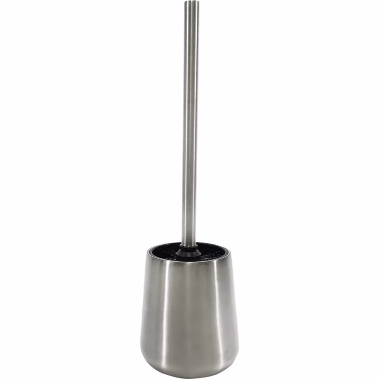 Portascopino con scopino in acciaio inossidabile Vestiamo Casa, colore argento, H: 40 cm